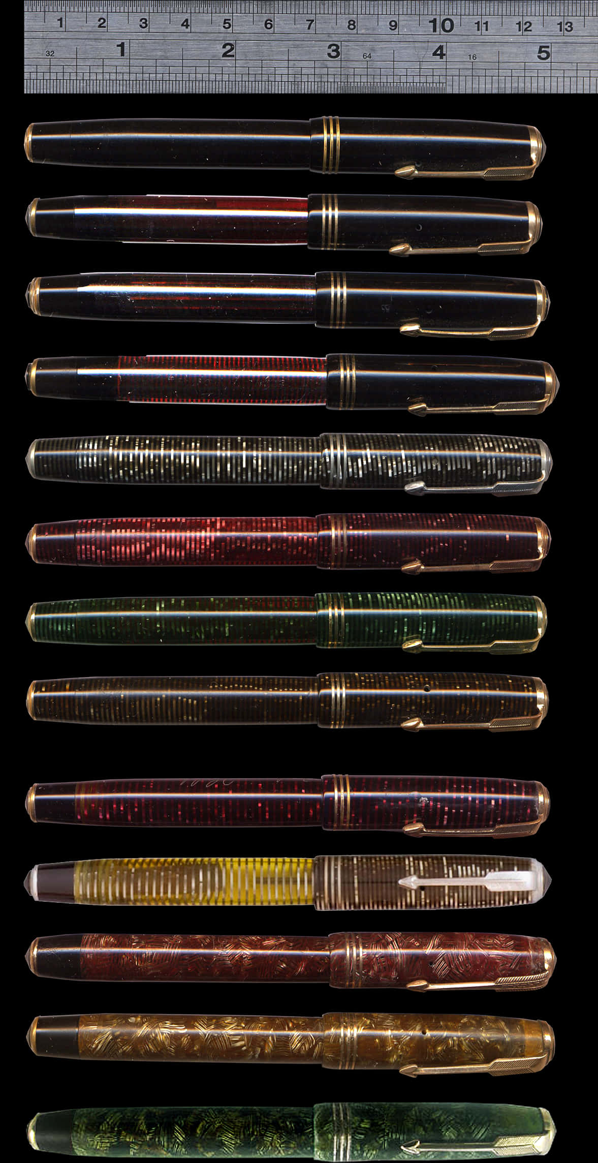 Vintage Fountain Pen Collection PNG Image