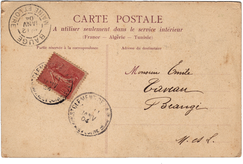 Vintage French Postcard Backside PNG Image