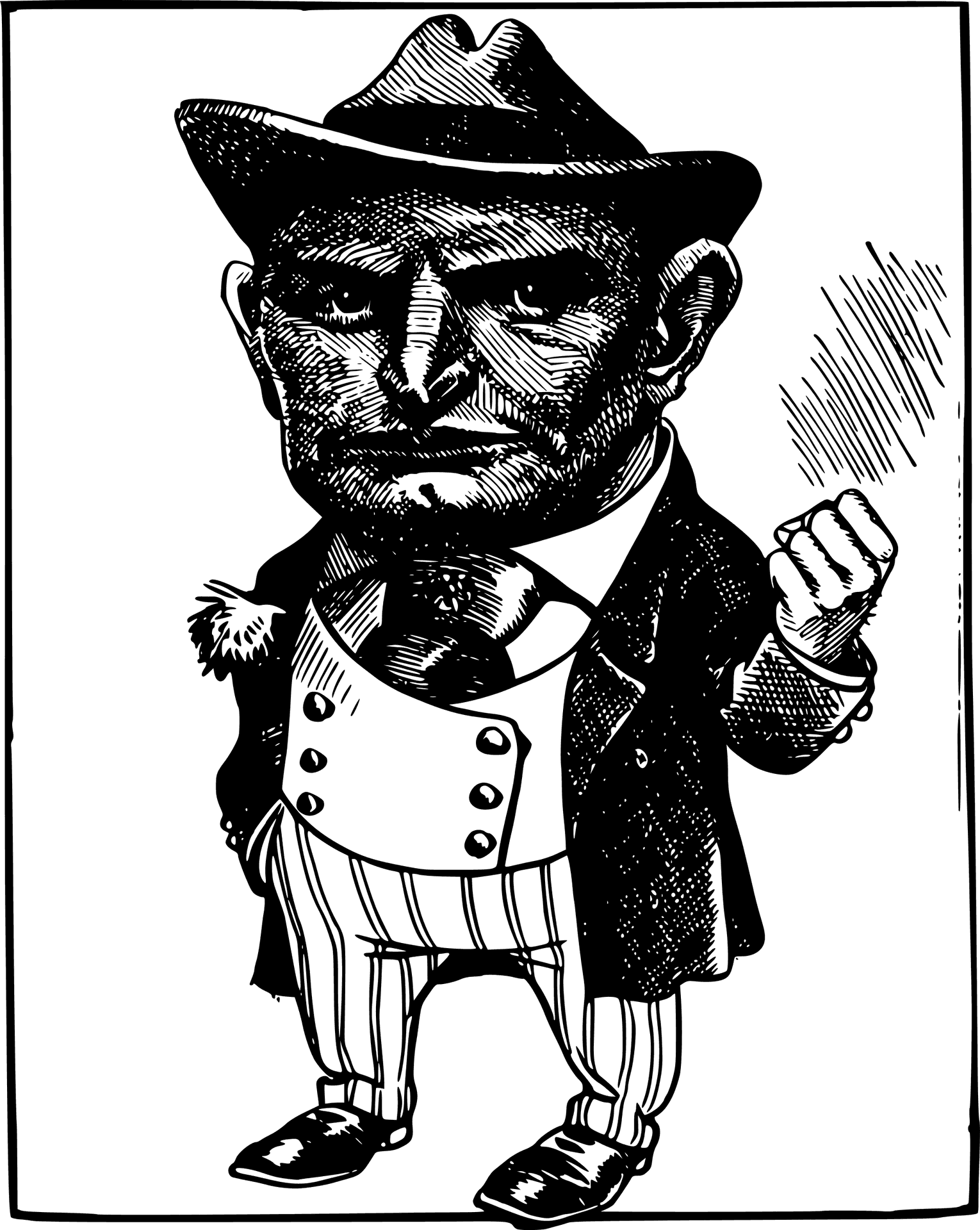 Vintage Gangster Cartoon Character PNG Image