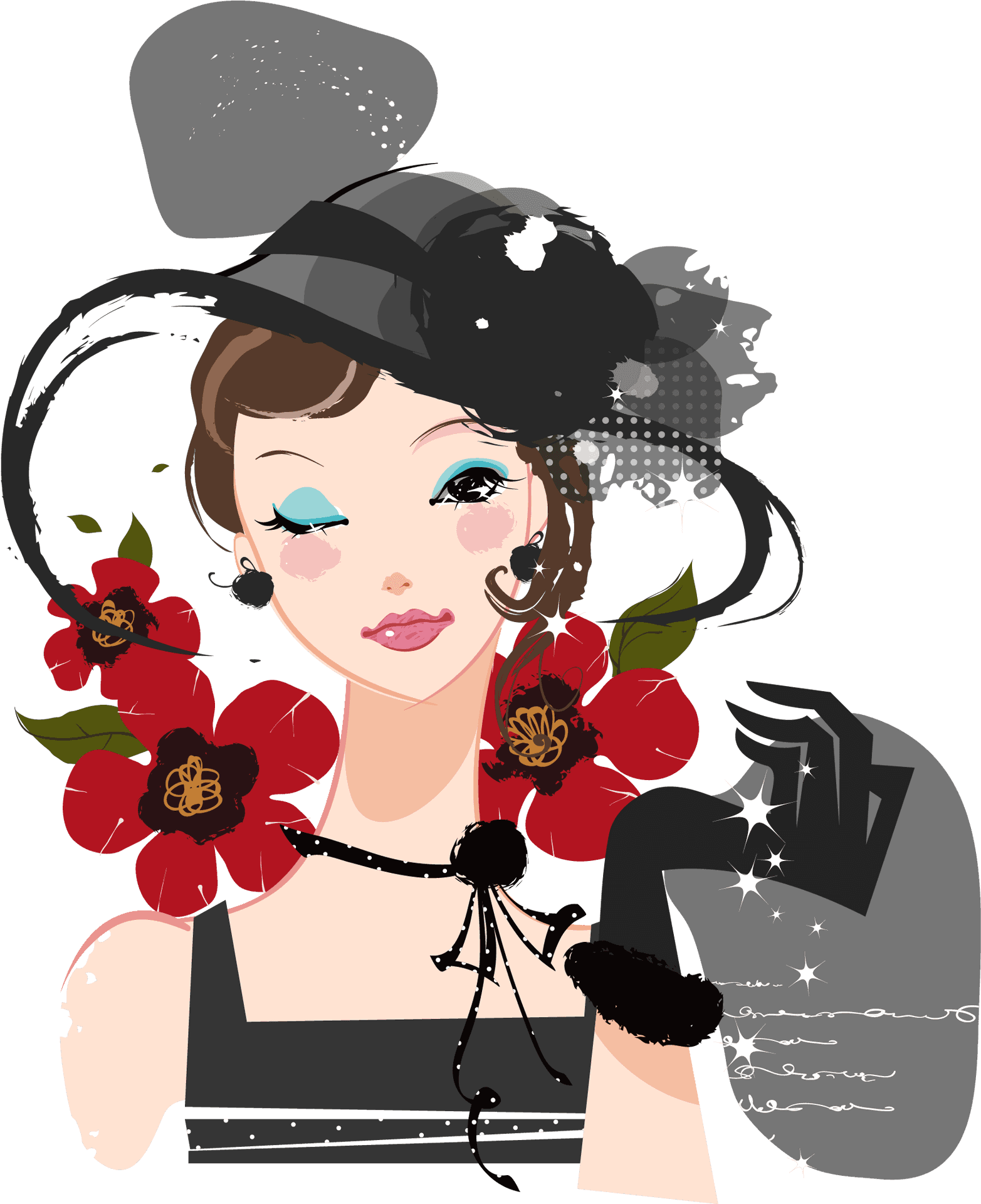 Vintage Glamour Illustration PNG Image