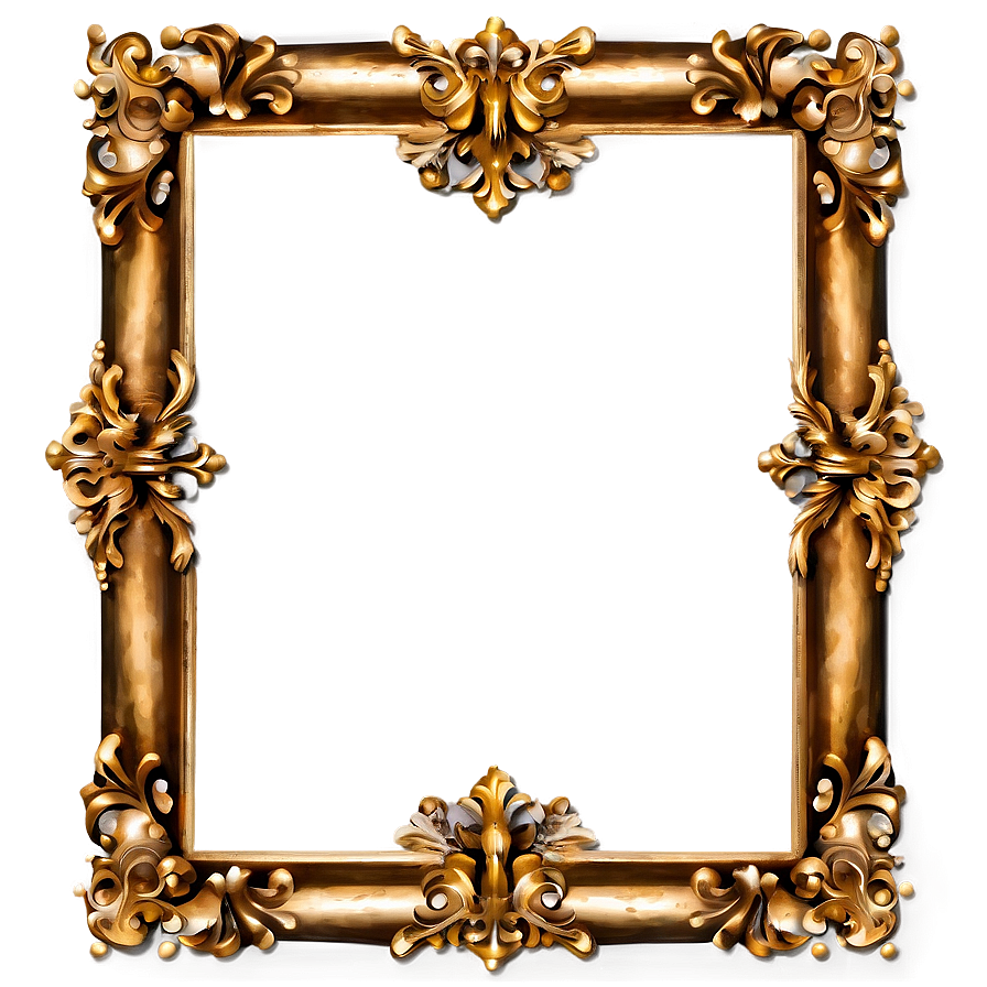 Vintage Gold Frame Design Png Rxt7 PNG Image