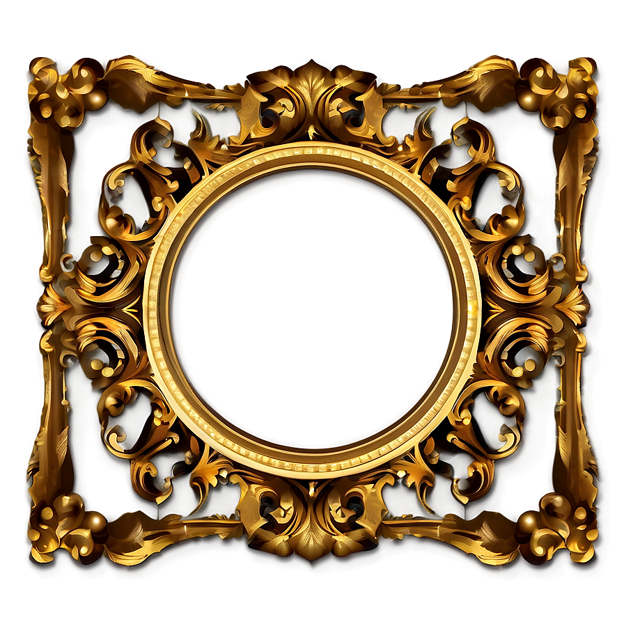 Vintage Gold Frame Png Mrp PNG Image