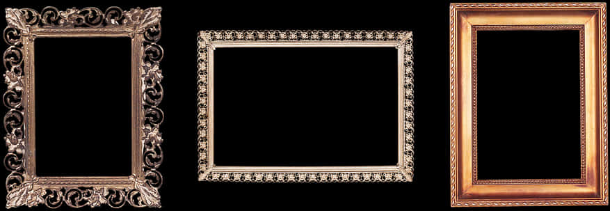 Vintage Gold Frames Collection PNG Image