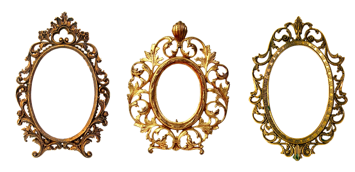 Vintage Golden Frames Collection PNG Image