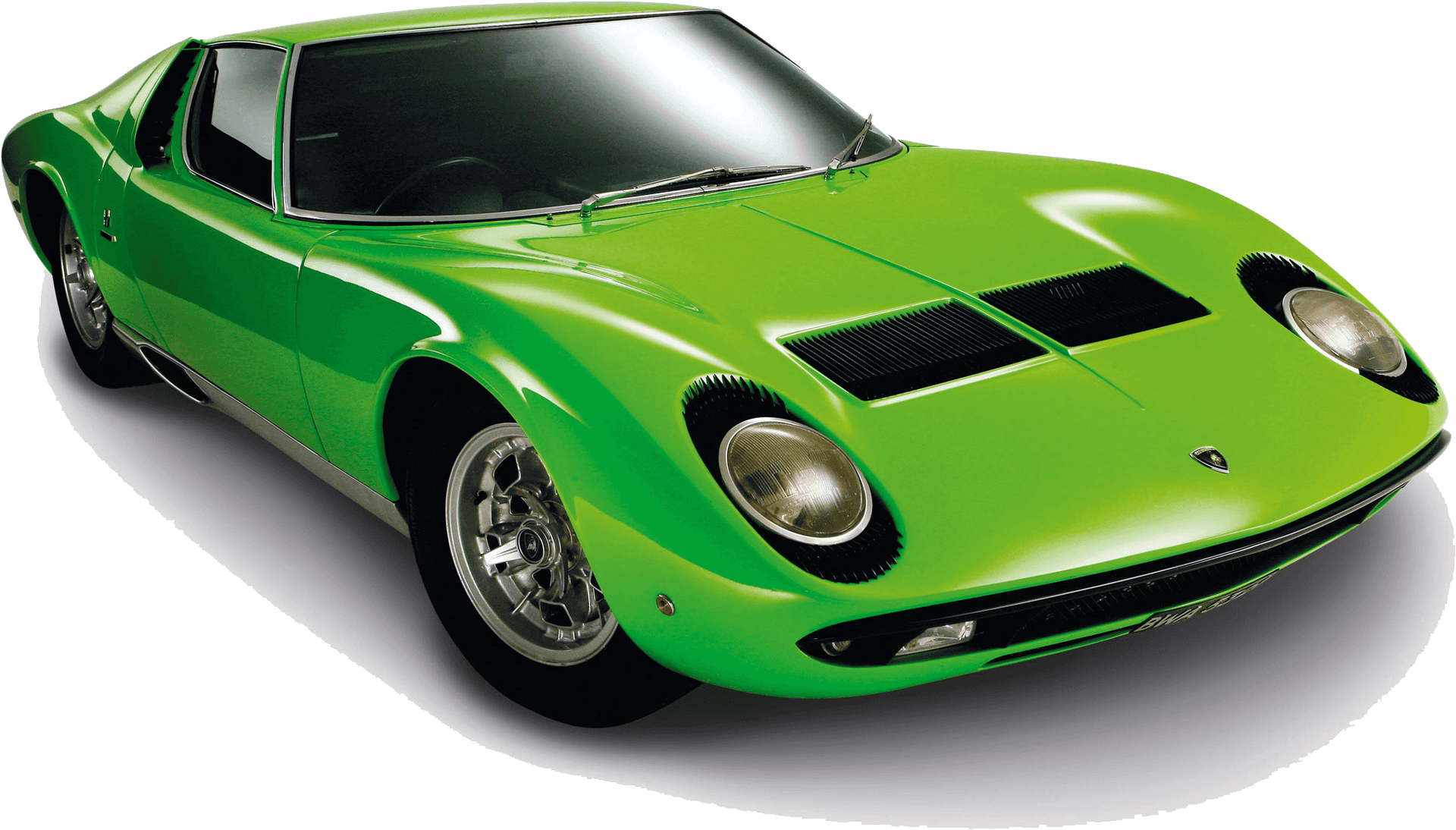 Vintage Green Lamborghini Miura Classic Car PNG Image