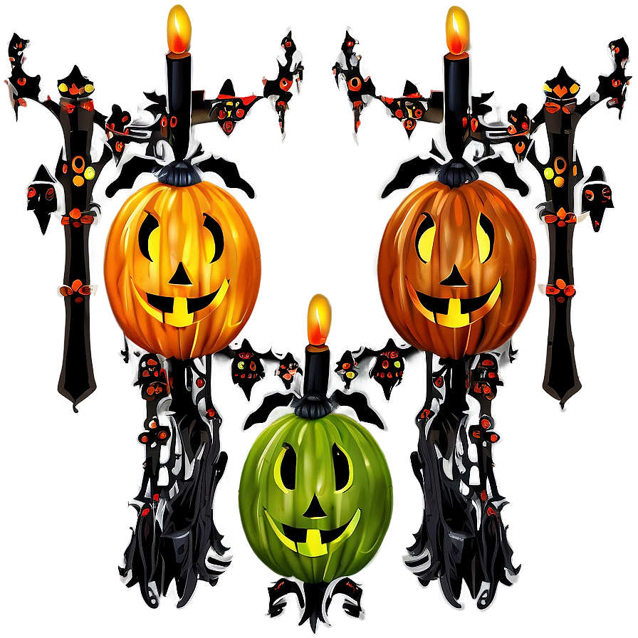 Vintage Halloween Decor Png Phb PNG Image