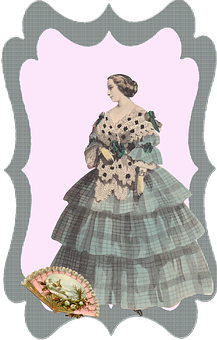 Vintage Illustration Victorian Lady PNG Image