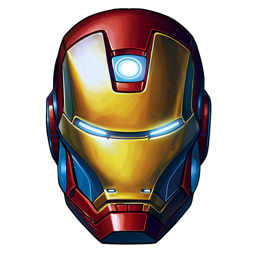 Vintage Iron Man Helmet Illustration Png 06122024 PNG Image