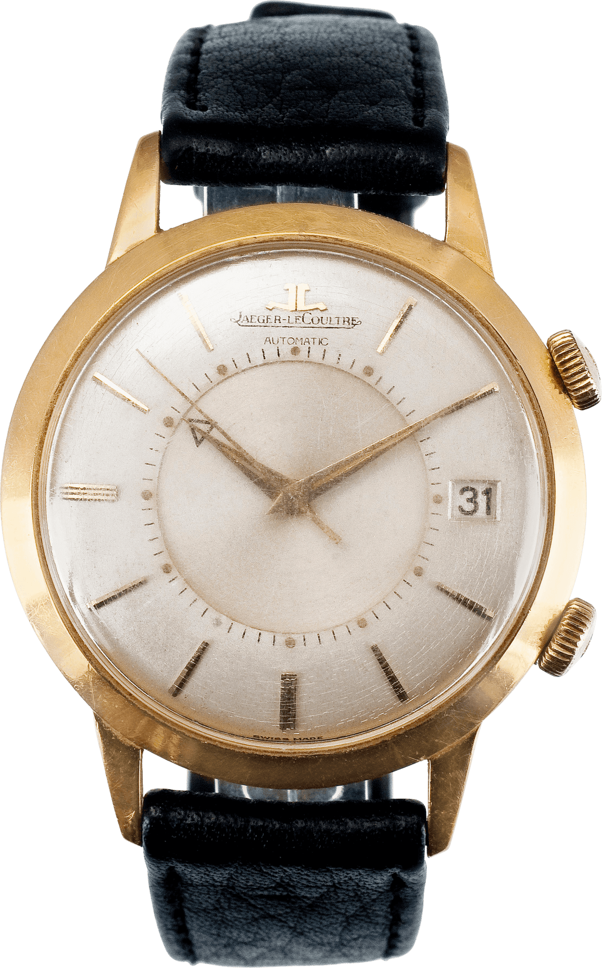 Vintage Jaeger Le Coultre Gold Watch PNG Image