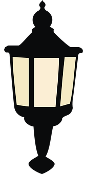 Vintage Lantern Silhouette PNG Image