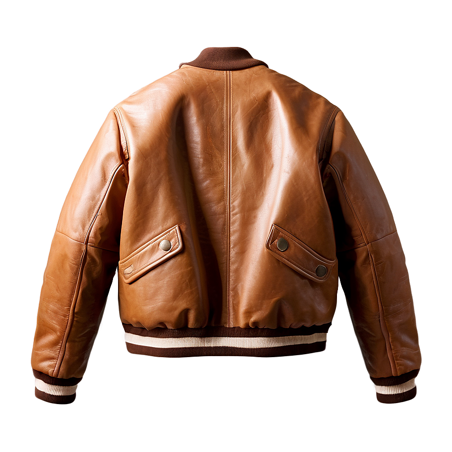 Vintage Leather Bomber Png Bbg PNG Image