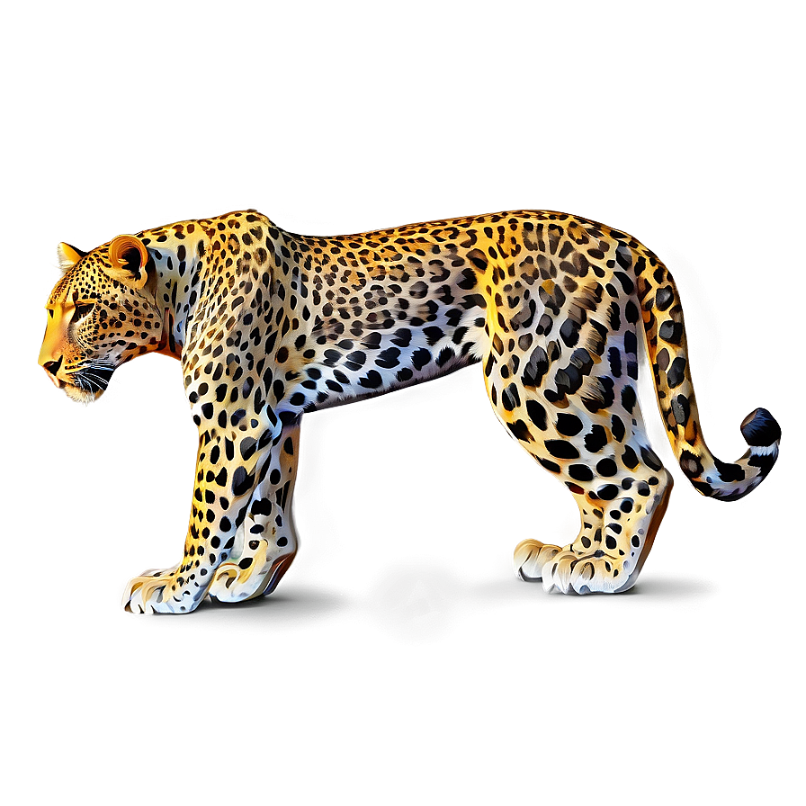 Vintage Leopard Drawing Png Eje PNG Image