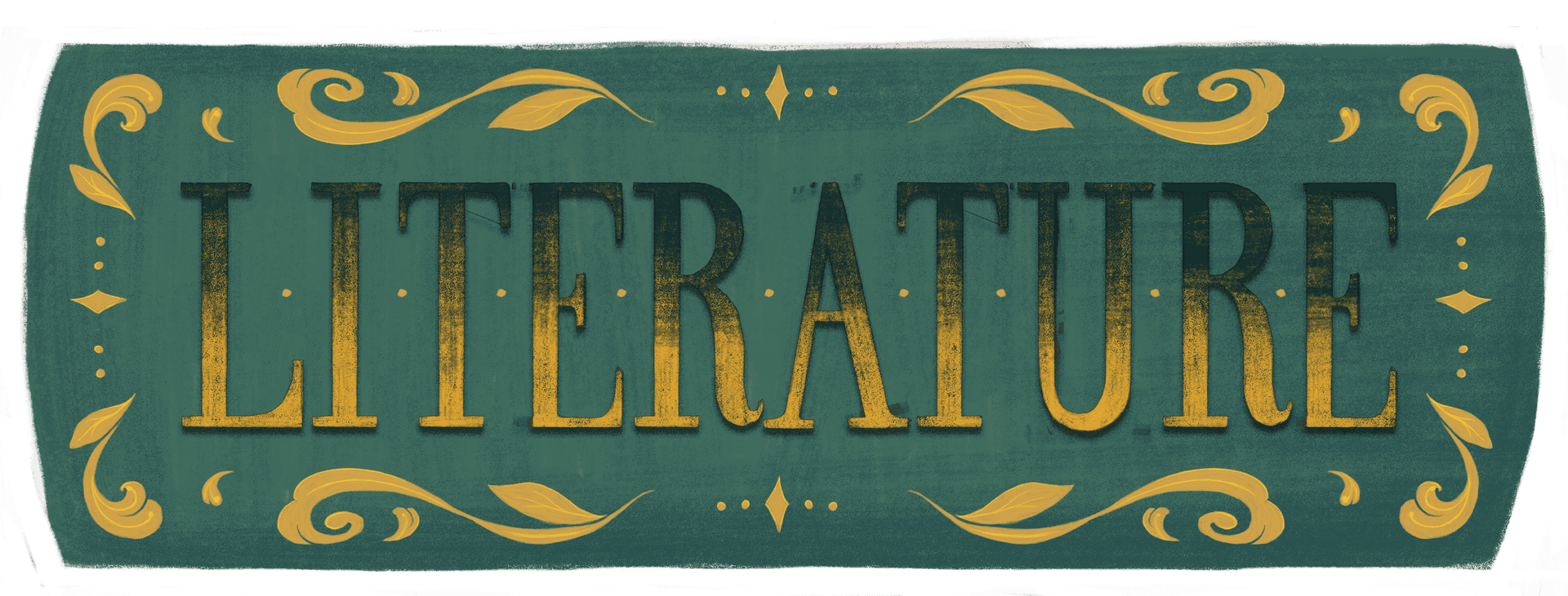 Vintage Literature Banner PNG Image