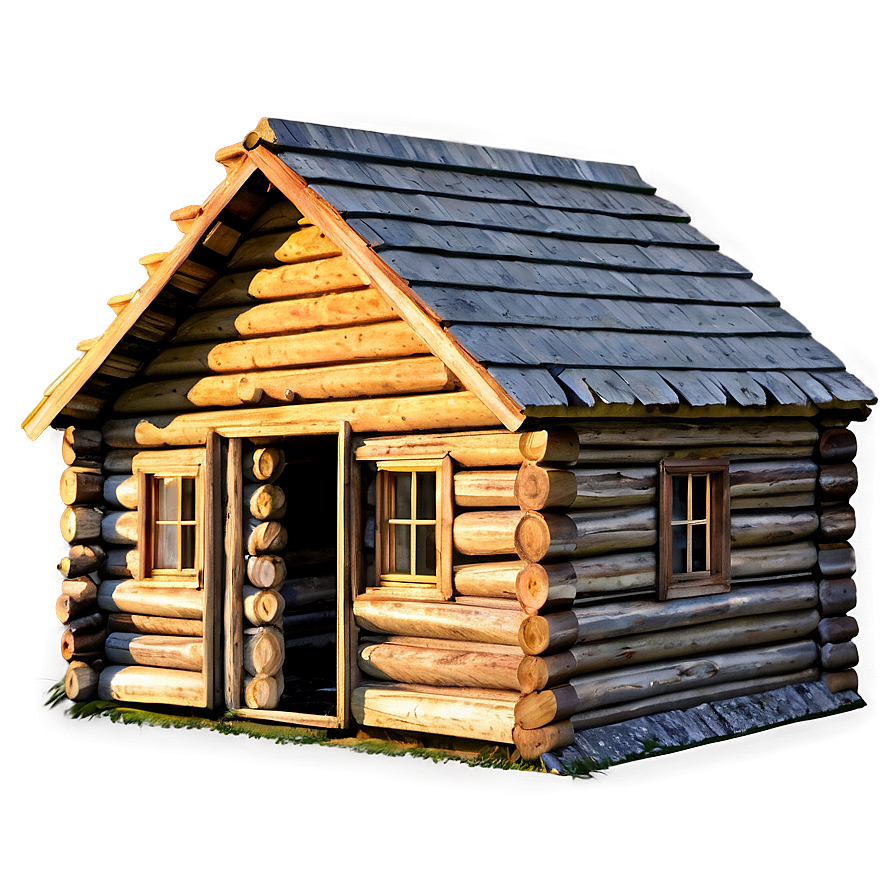 Vintage Log Cabin Structure Png Jvj PNG Image