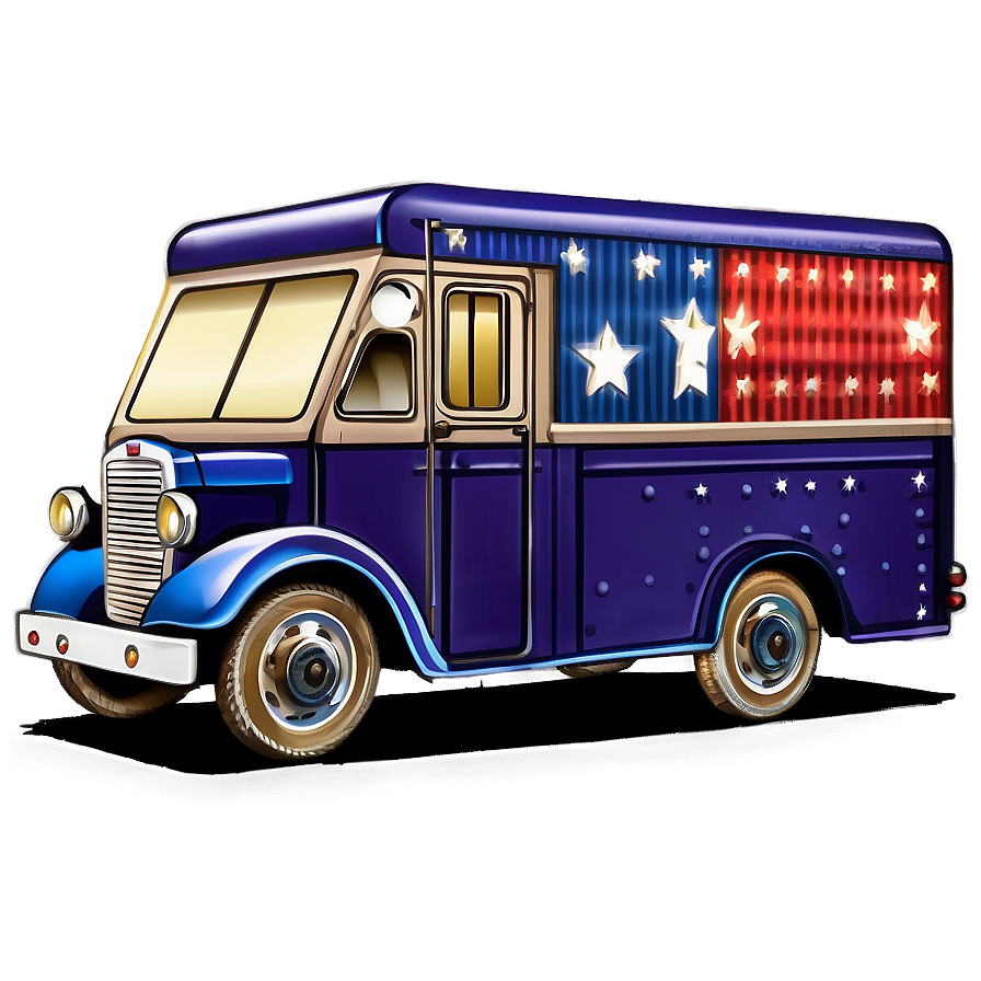 Vintage Mail Truck Design Png Str82 PNG Image