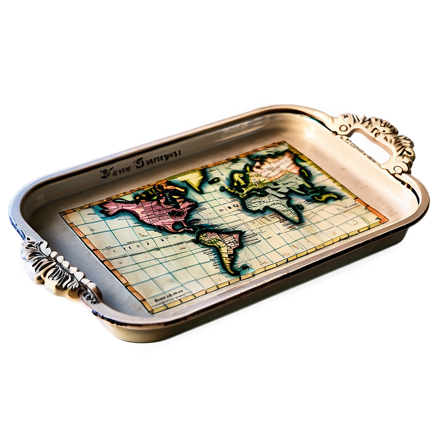 Vintage Map Tray Png Ndd PNG Image