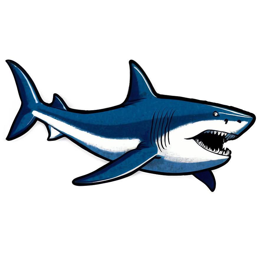 Vintage Megalodon Sketch Png 06122024 PNG Image