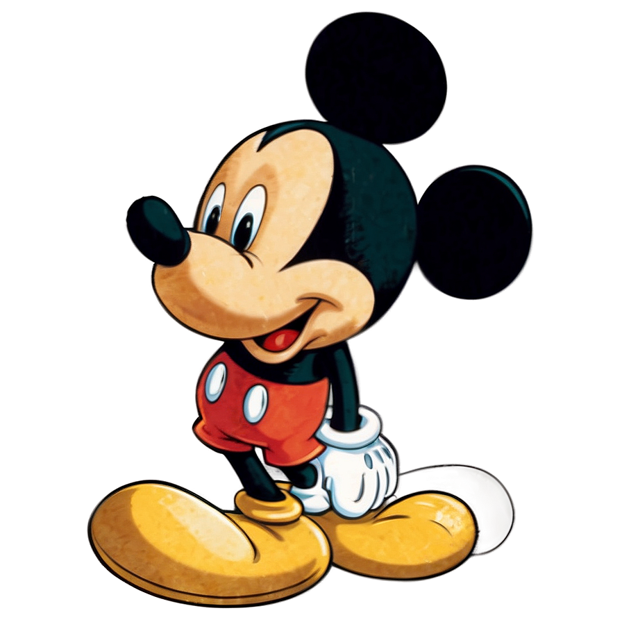 Vintage Mickey Mouse Art Png 6 PNG Image