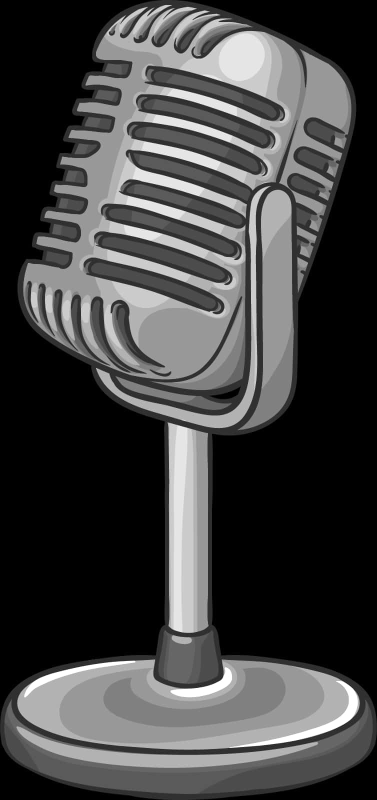 Vintage Microphone Illustration PNG Image