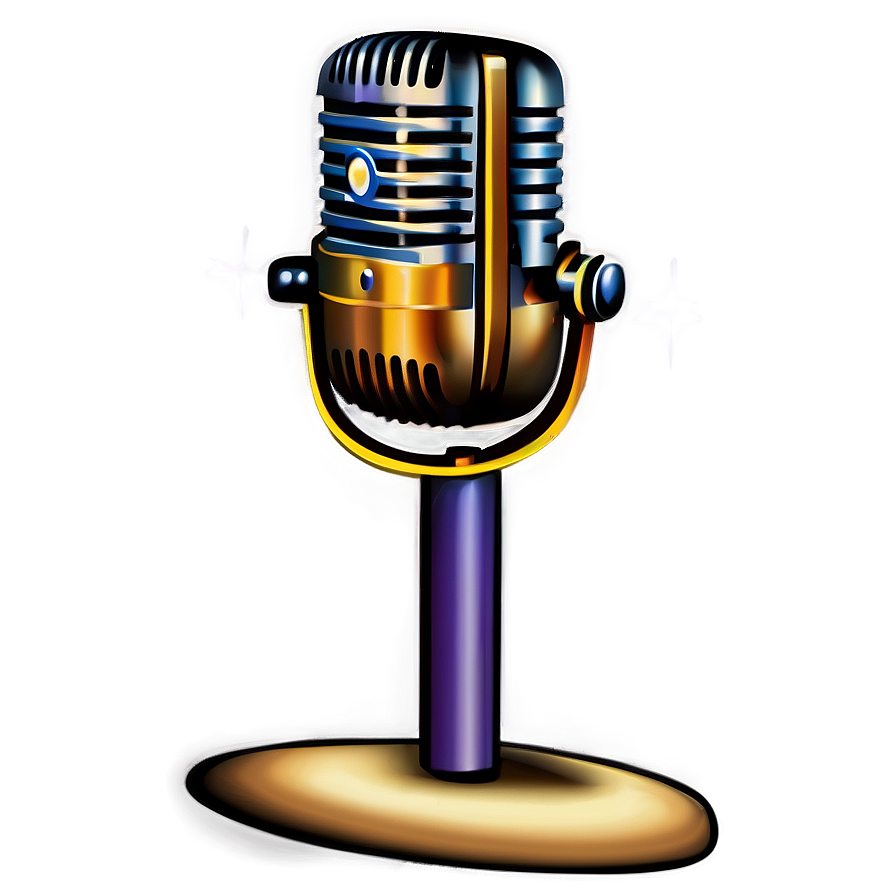 Vintage Microphone On Stand Png Ien PNG Image