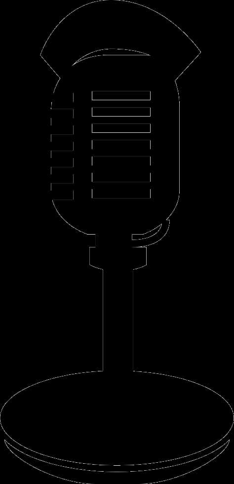 Vintage Microphone Silhouette PNG Image