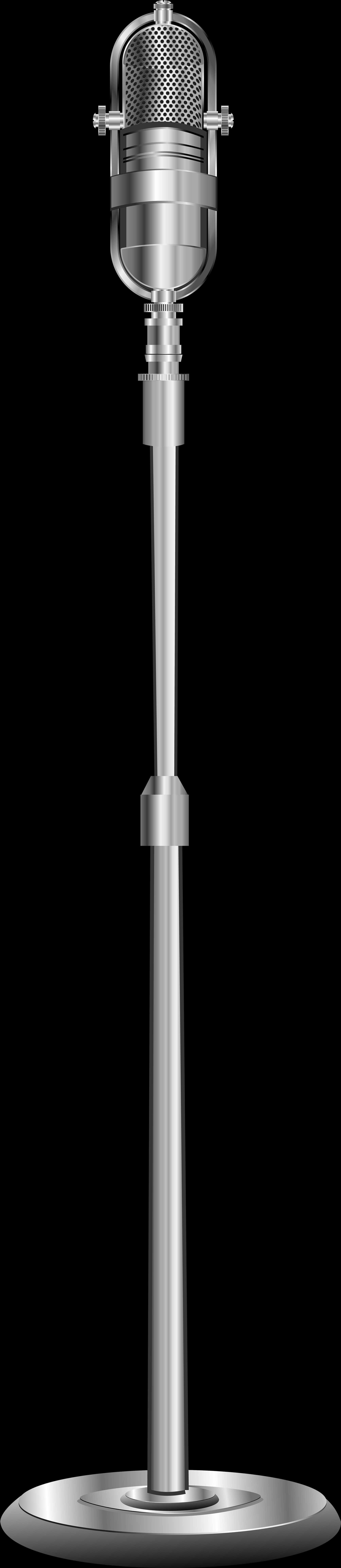 Vintage Microphone Standing Tall PNG Image