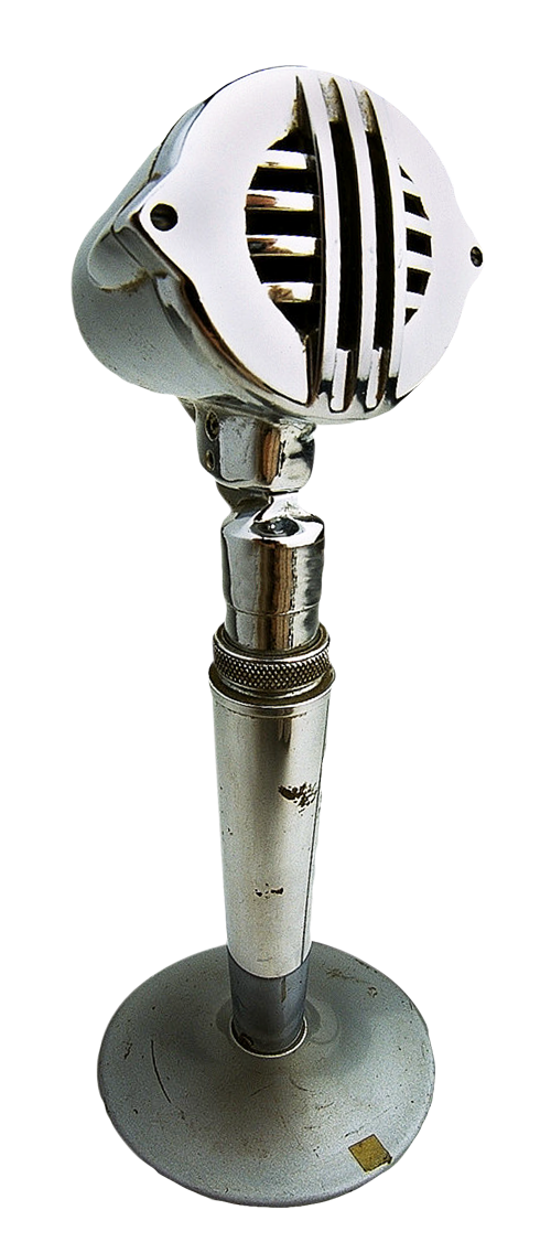 Vintage Microphone Standing PNG Image