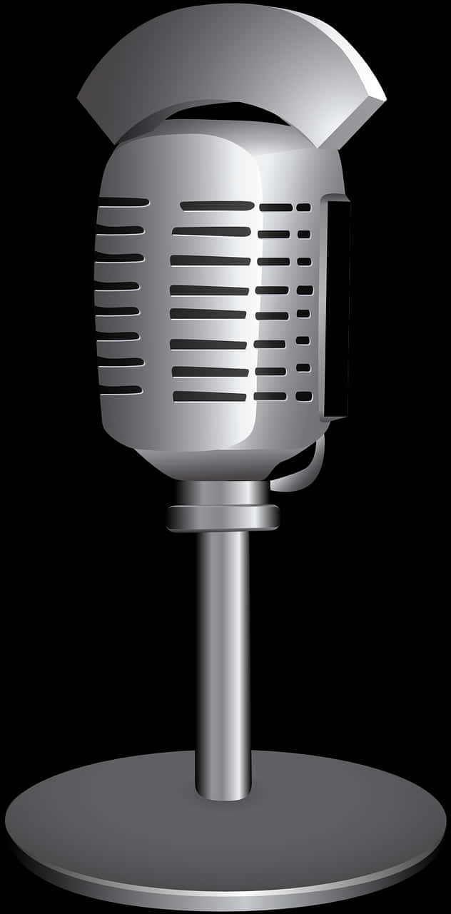 Vintage Microphone Vector Illustration PNG Image