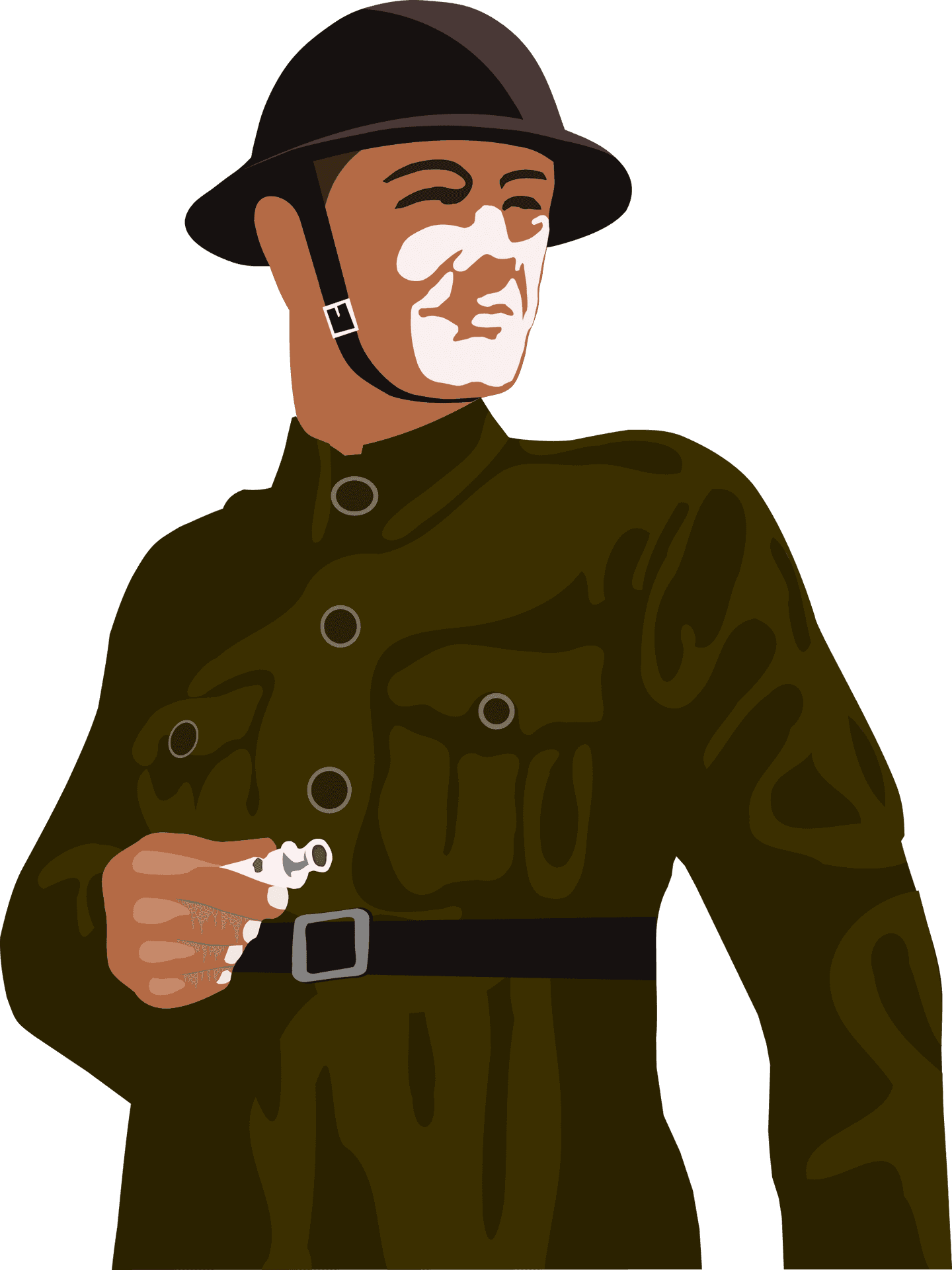 Vintage Military Officer Illustration PNG Image