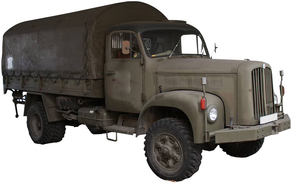 Vintage Military Transport Truck PNG Image