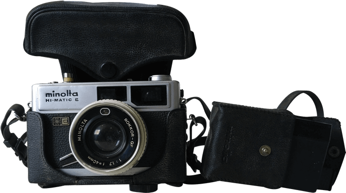 Vintage Minolta Hi Matic Camerawith Case PNG Image