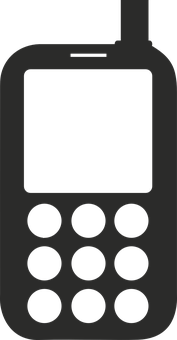 Vintage Mobile Phone Silhouette PNG Image