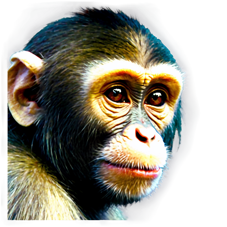 Vintage Monkey Face Art Png Vfb PNG Image