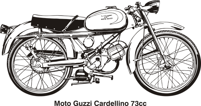 Vintage Moto Guzzi Cardellino Motorcycle PNG Image