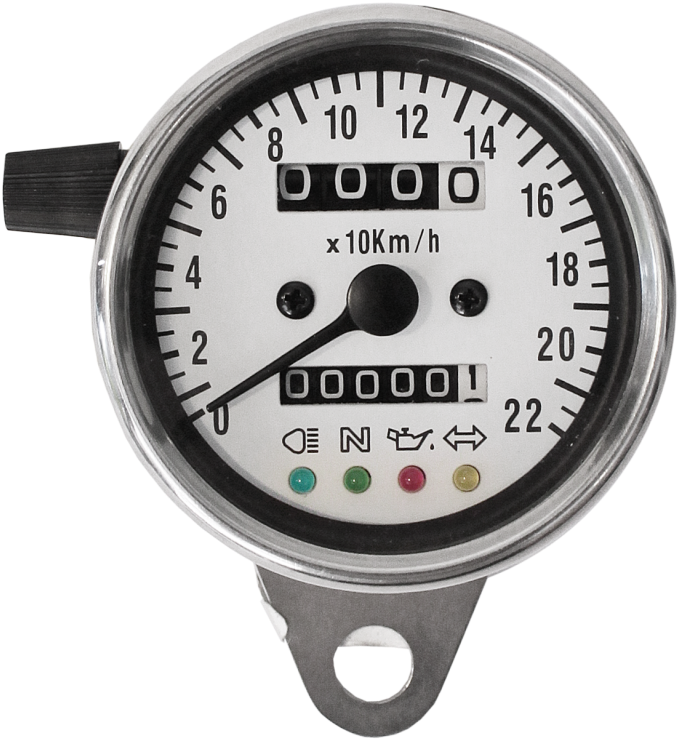 Vintage Motorcycle Speedometer PNG Image