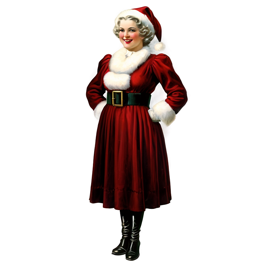 Vintage Mrs Claus Graphic Png Gky20 PNG Image