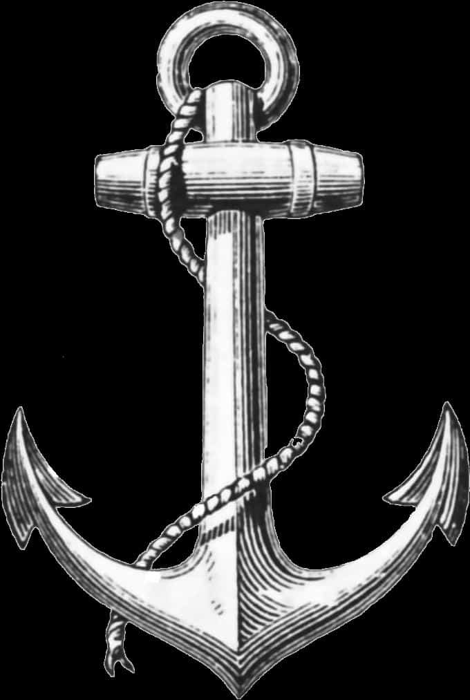 Vintage Nautical Anchor Illustration PNG Image