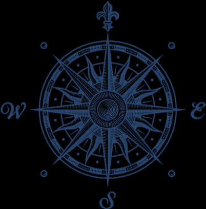 Vintage Nautical Compass Design PNG Image