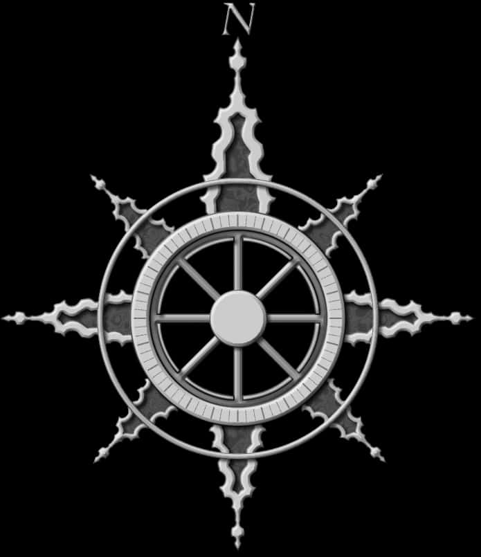 Vintage Nautical Compass Design PNG Image