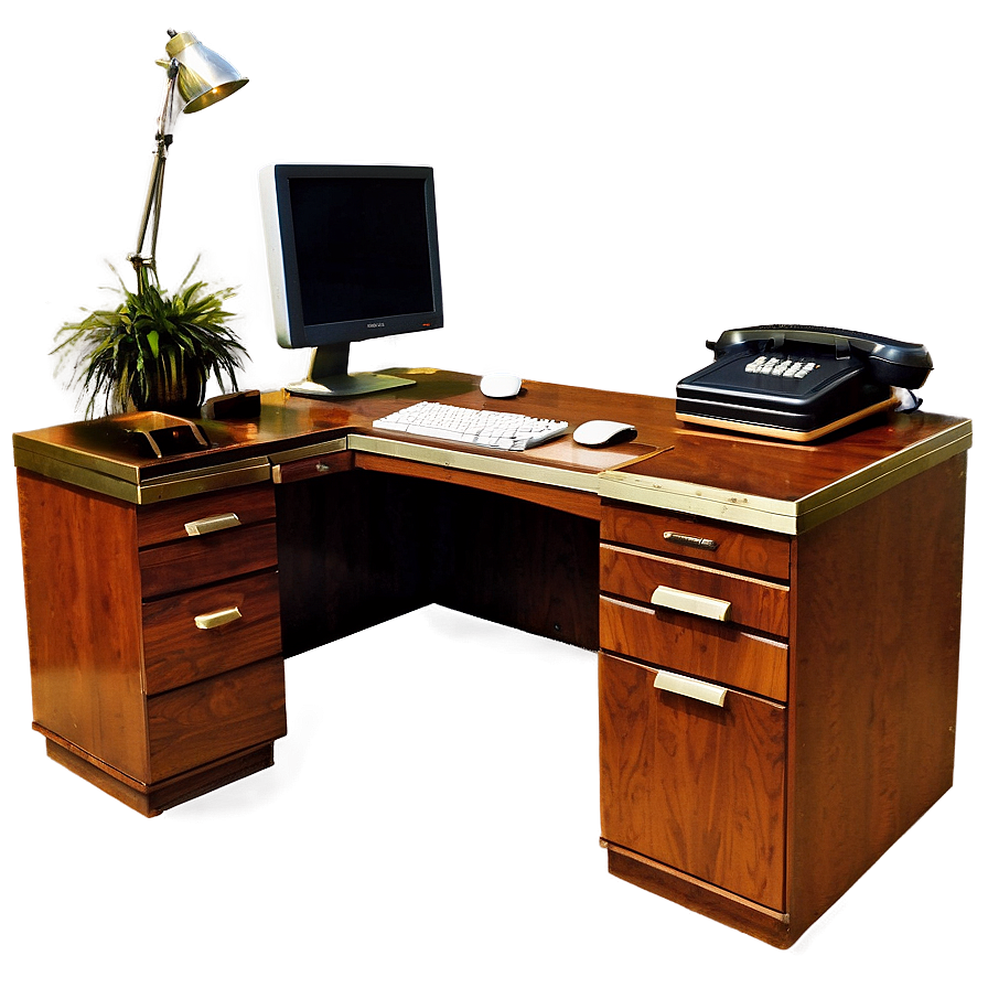 Vintage Office Desk Png Mga3 PNG Image