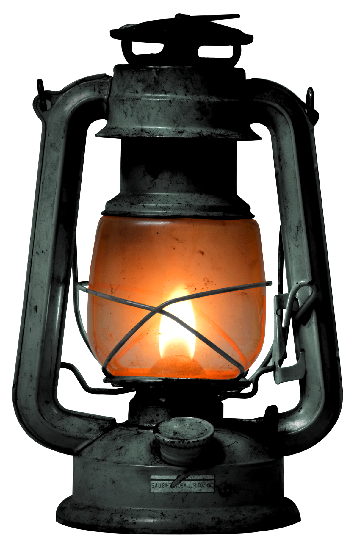 Vintage Oil Lantern Lit PNG Image