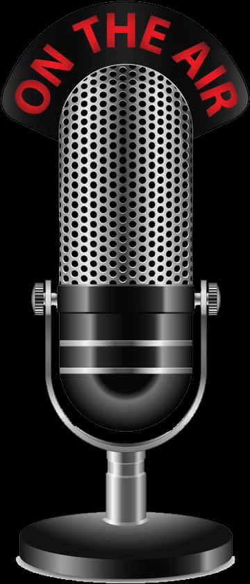 Vintage On Air Microphone PNG Image