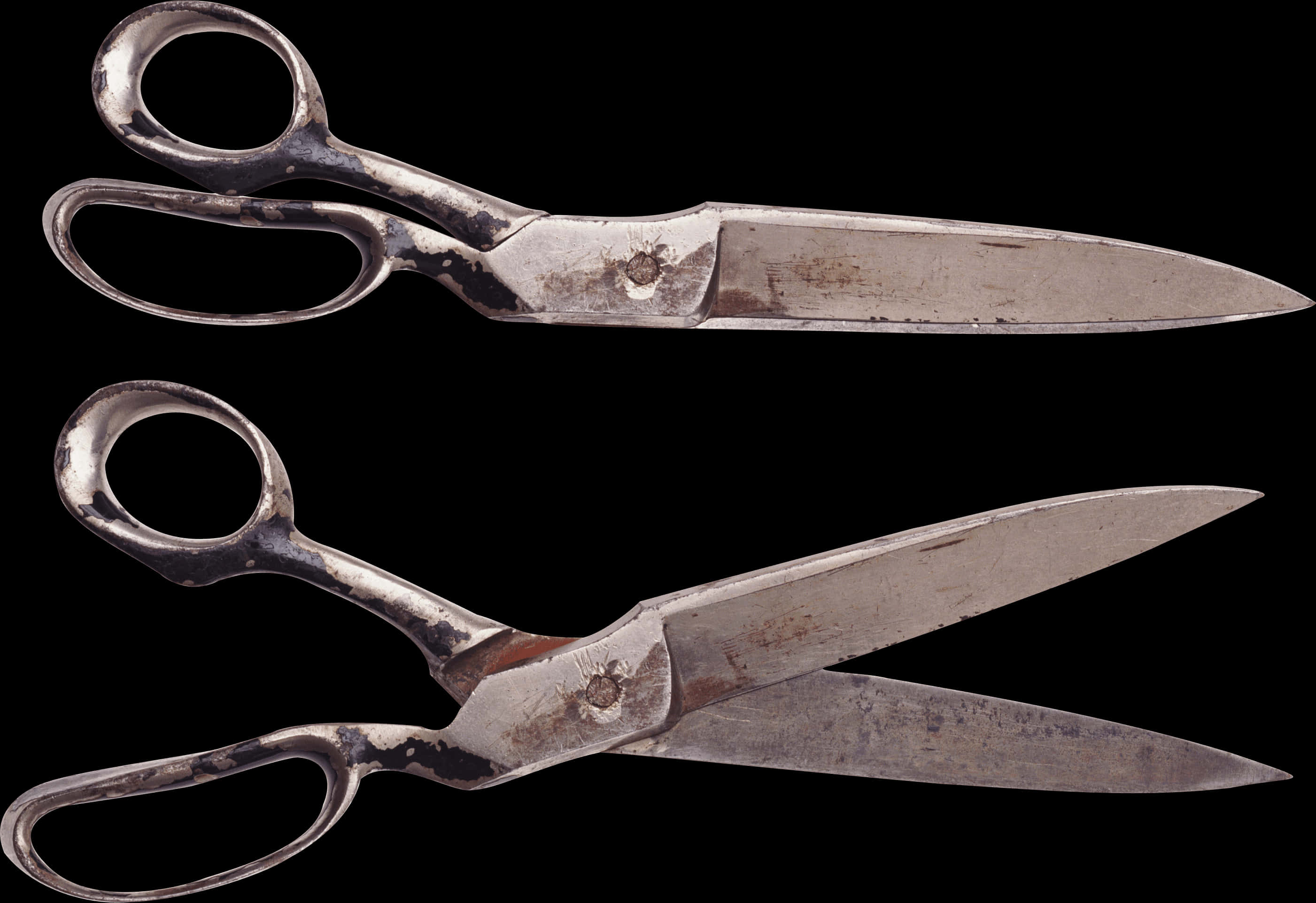 Vintage Open Closed Scissors PNG Image