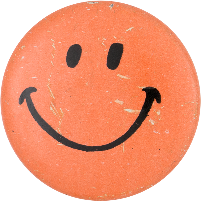 Vintage Orange Smiley Face PNG Image