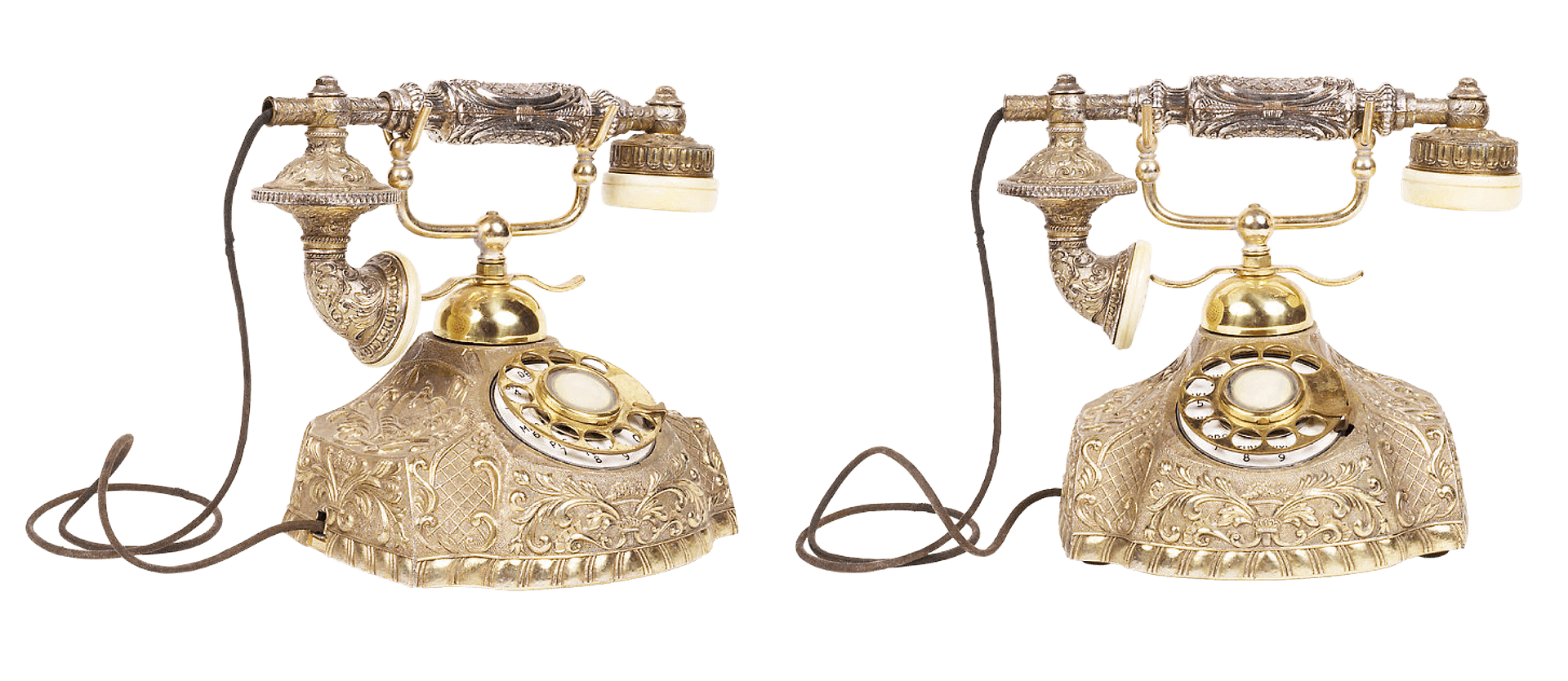 Vintage Ornate Telephone Set PNG Image