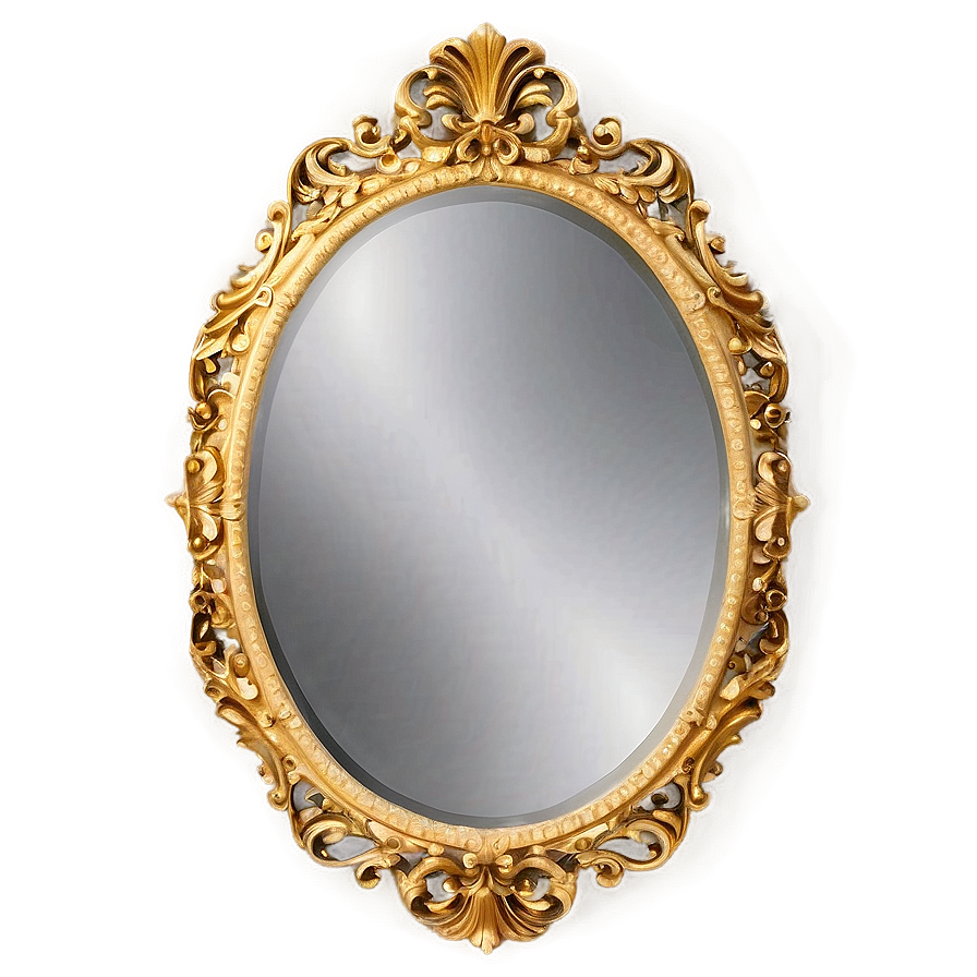 Vintage Oval Mirror Frame Png Yqc PNG Image