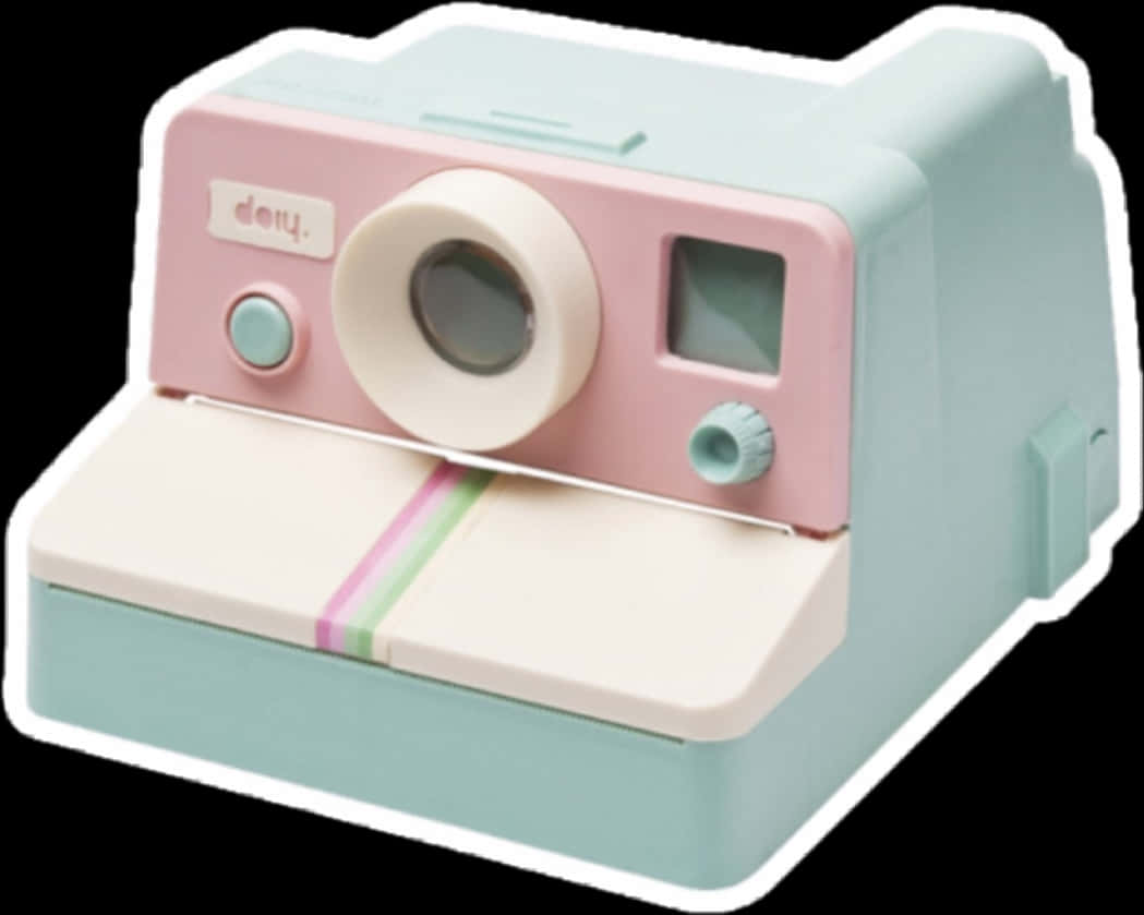 Vintage Pastel Polaroid Camera PNG Image