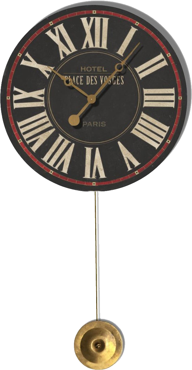 Vintage Pendulum Clock Face PNG Image