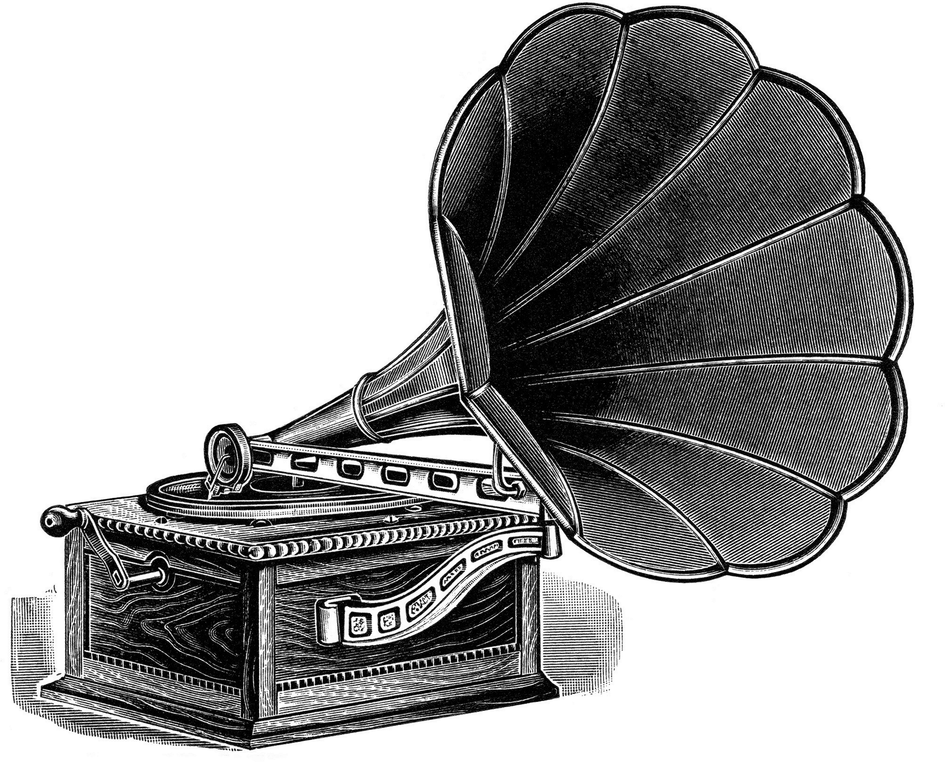 Vintage Phonograph Illustration PNG Image