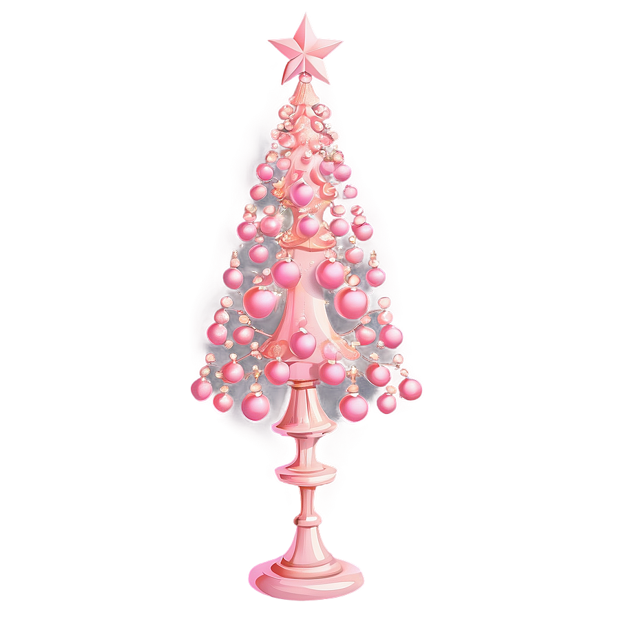 Vintage Pink Christmas Tree Png 06122024 PNG Image